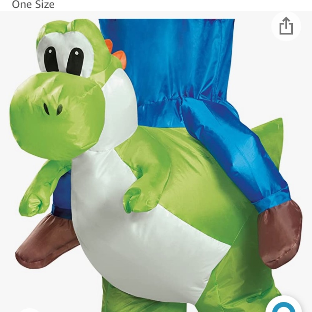 Men's Mario Riding Yoshi Adult Costume One Size